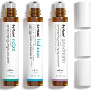 Essential Oils Set Relax, Goodnight, Balance, Natural Aromatherapy Roll On Blend